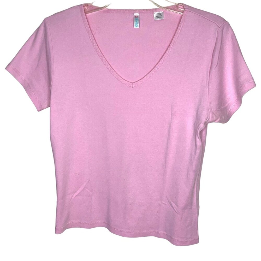 PJ Salvage X-Small Pink Short Sleeve V-Neck Cotton T-Shirt 85e